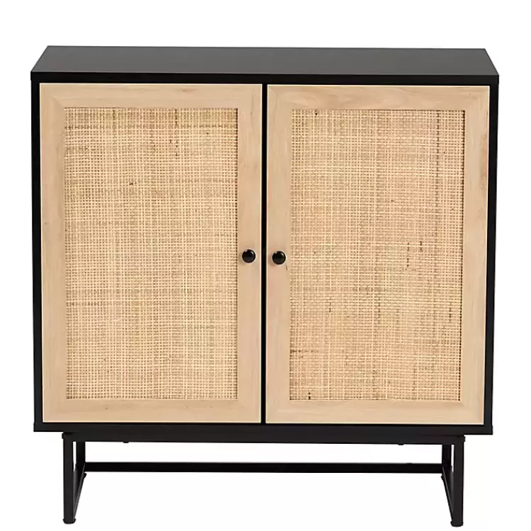 black_wood_and_rattan_door_cabinet_2.webp Wood and Rattan 2-Door Cabinet>Kirklands Home Discount