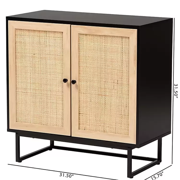 black_wood_and_rattan_door_cabinet_9.webp Wood and Rattan 2-Door Cabinet>Kirklands Home Discount