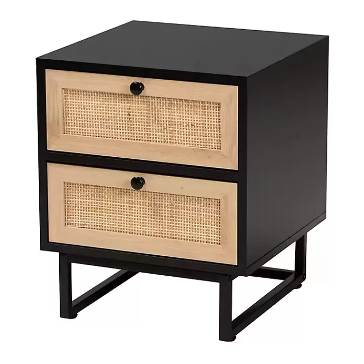 Wood and Rattan 2-Drawer Nightstand>Kirklands Home Online