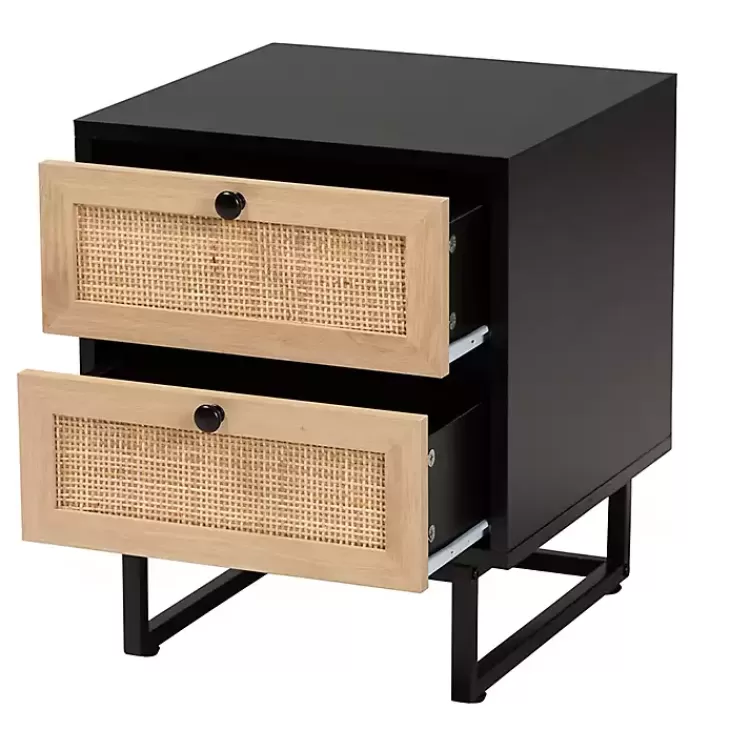 Wood and Rattan 2-Drawer Nightstand>Kirklands Home Online