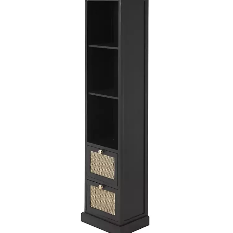 Wood and Rattan 3-Tier Bookcase>Kirklands Home Clearance