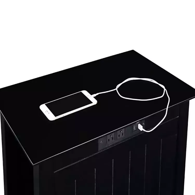 black_wood_charging_open_accent_table_3.webp Wood Charging Open Accent Table>Kirklands Home Discount