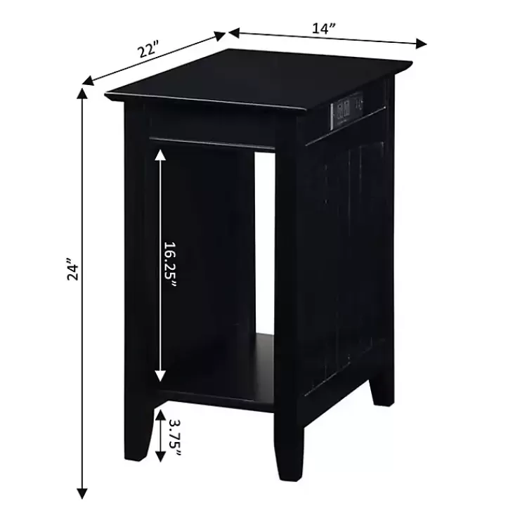 black_wood_charging_open_accent_table_4.webp Wood Charging Open Accent Table>Kirklands Home Discount