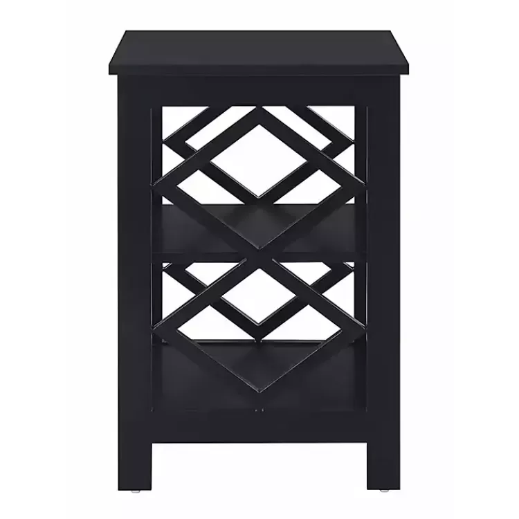 black_wood_diamond_tier_accent_table_3.webp Wood Diamond 2-Tier Accent Table>Kirklands Home New