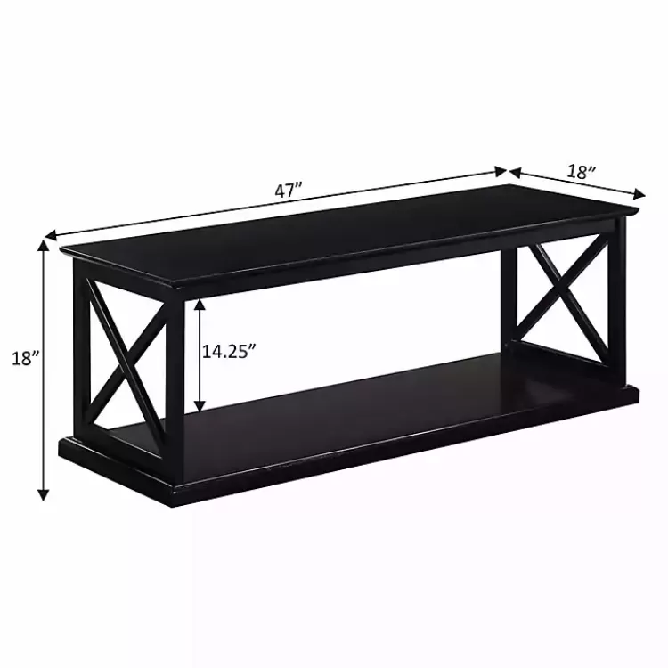 black_wood_double_x_sides_coffee_table_4.webp Wood Double X Sides Coffee Table>Kirklands Home Best Sale