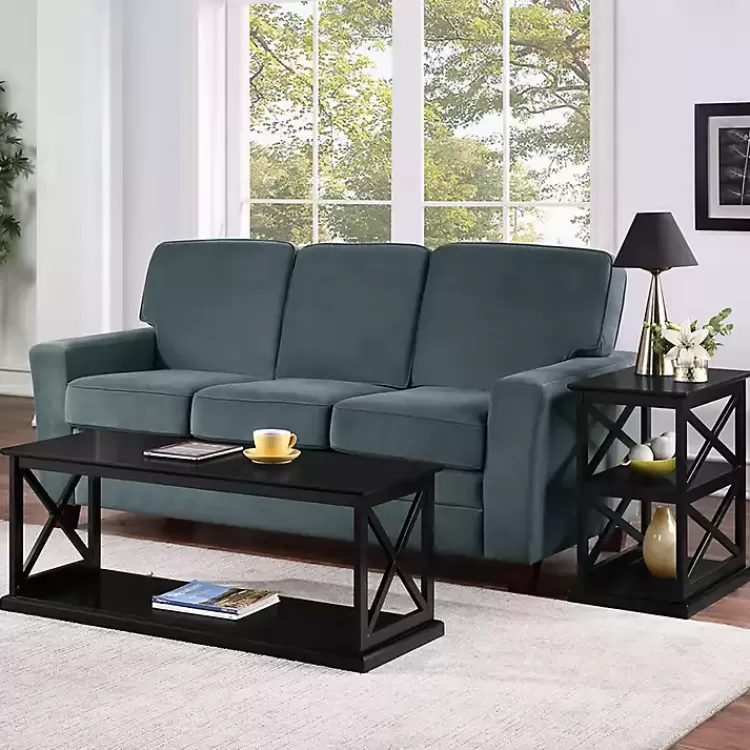 black_wood_double_x_sides_coffee_table_5.webp Wood Double X Sides Coffee Table>Kirklands Home Best Sale
