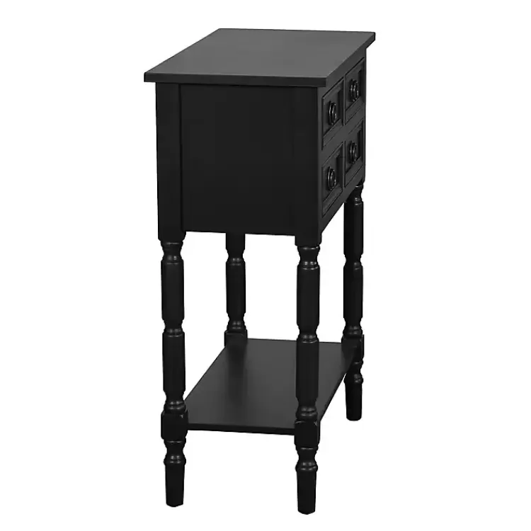 black_wood_drawer_barrett_console_table_2.webp Wood 4-Drawer Barrett Console Table>Kirklands Home Cheap