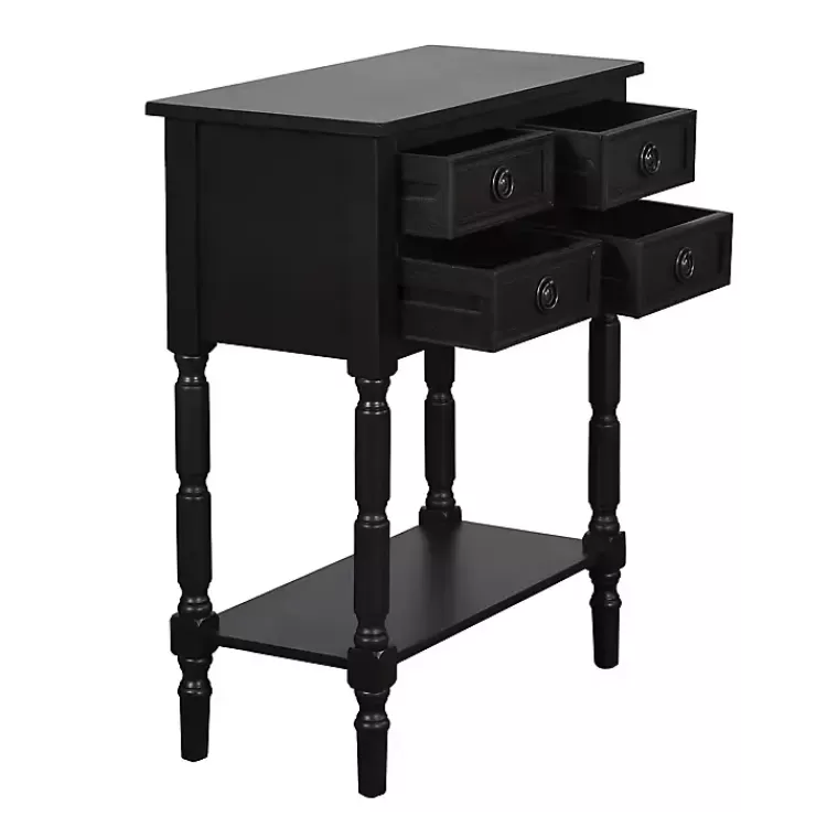 black_wood_drawer_barrett_console_table_4.webp Wood 4-Drawer Barrett Console Table>Kirklands Home Cheap