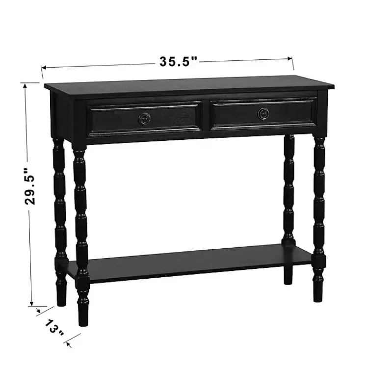 black_wood_drawer_barrett_console_table_7-1.webp Wood 2-Drawer Barrett Console Table>Kirklands Home New