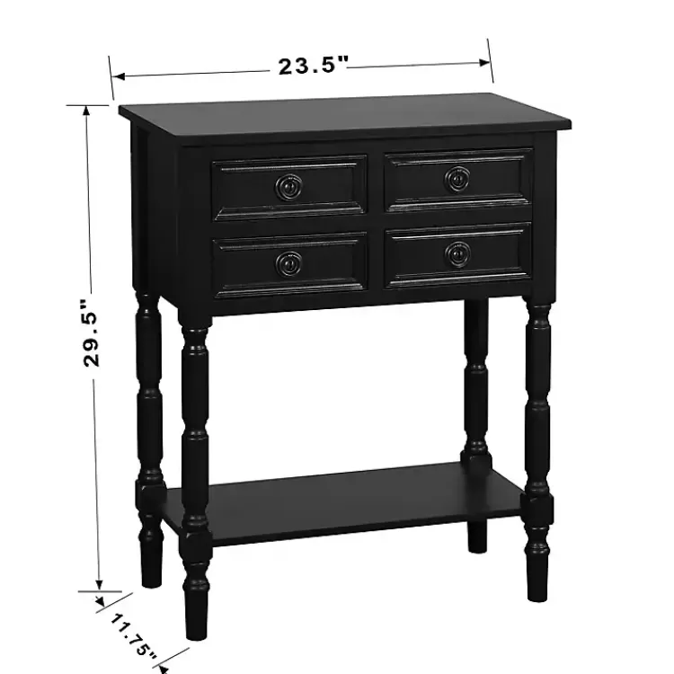 black_wood_drawer_barrett_console_table_7.webp Wood 4-Drawer Barrett Console Table>Kirklands Home Cheap