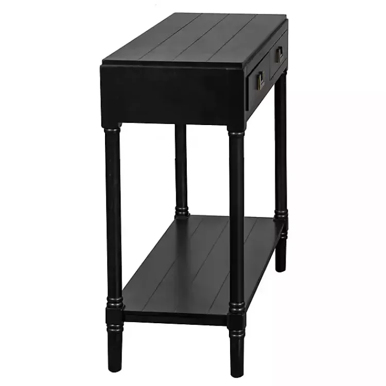 black_wood_drawer_layla_console_table_2.webp Wood 2-Drawer Layla Console Table>Kirklands Home Best