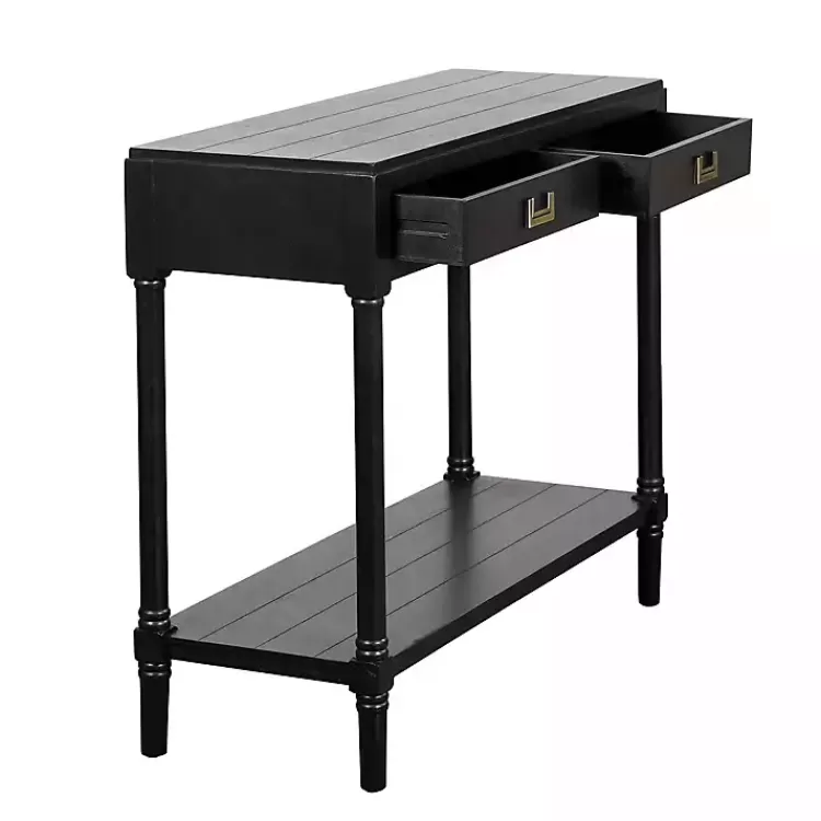 black_wood_drawer_layla_console_table_4.webp Wood 2-Drawer Layla Console Table>Kirklands Home Best