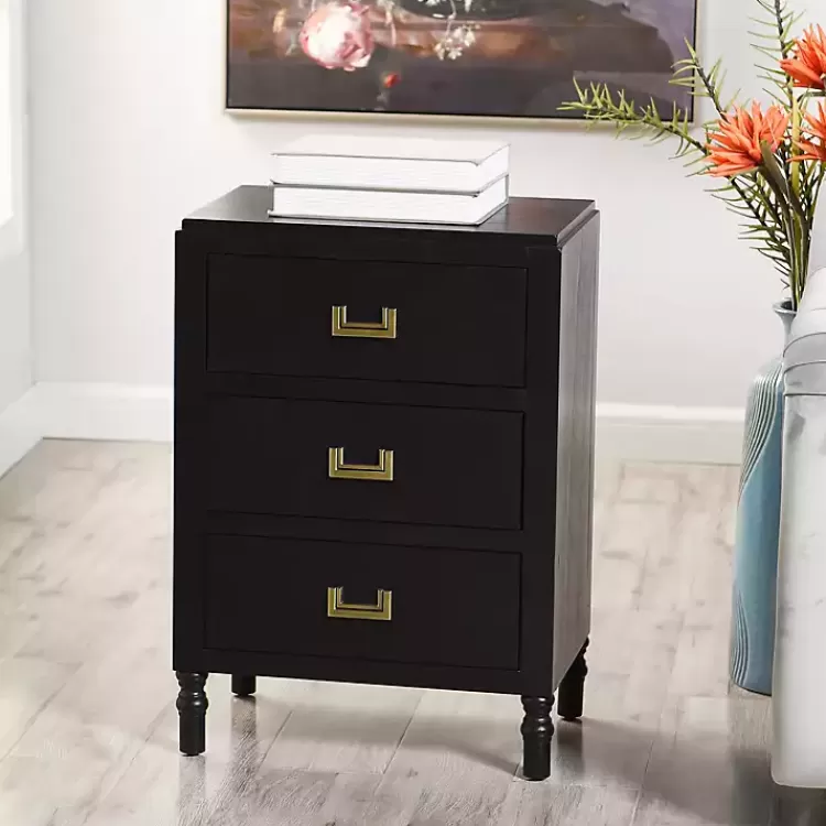 Wood 3-Drawer Layla Nightstand>Kirklands Home Clearance