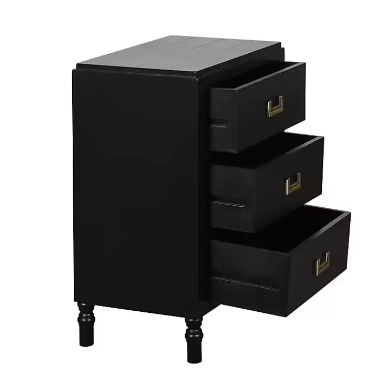 black_wood_drawer_layla_nightstand_4.webp Wood 3-Drawer Layla Nightstand>Kirklands Home Clearance