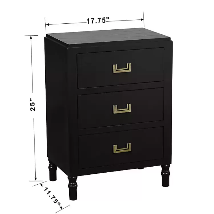 black_wood_drawer_layla_nightstand_7.webp Wood 3-Drawer Layla Nightstand>Kirklands Home Clearance