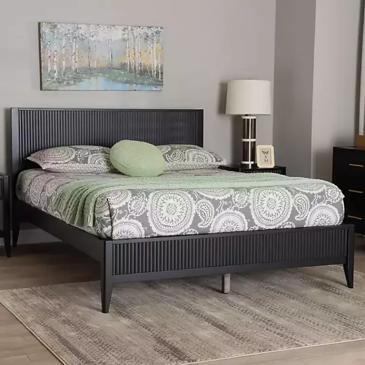 black_wood_fluted_headboard_primrose_queen_bed_6.webp Wood Fluted Headboard Primrose Queen Bed>Kirklands Home Cheap