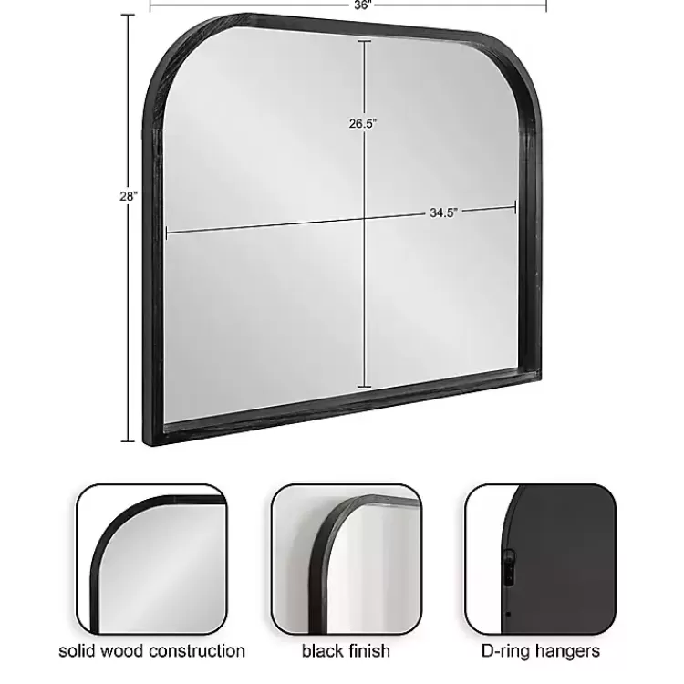 black_wood_frame_arch_wall_mirror_2.webp Wood Frame Arch Wall Mirror>Kirklands Home Shop