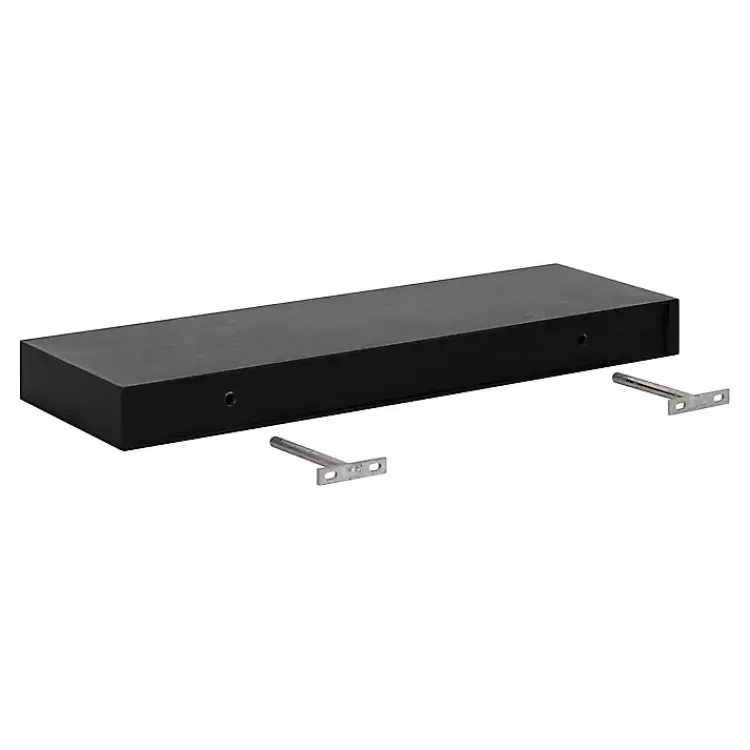 black_wood_pc_floating_shelves__in_5-1.webp Black Wood 2-pc. Floating Shelves, 24 in.>Kirklands Home Online