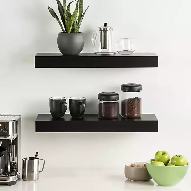 black_wood_pc_floating_shelves__in_9-1.webp Black Wood 2-pc. Floating Shelves, 24 in.>Kirklands Home Online