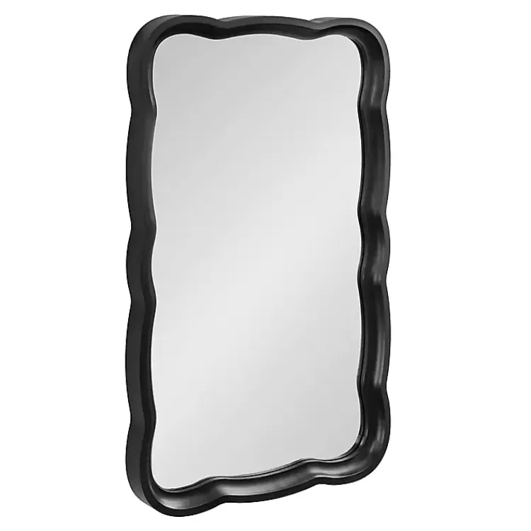Black Wood Scalloped Leigh Wall Mirror>Kirklands Home Shop