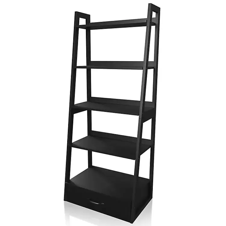 Wood 5-Shelf Leaning Bookshelf>Kirklands Home Outlet