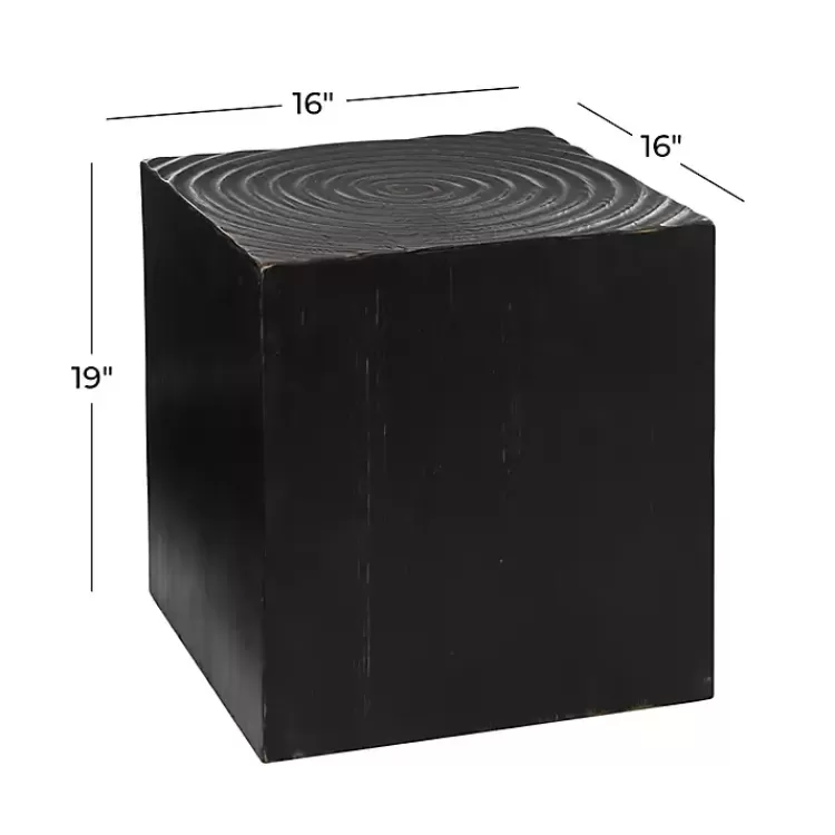 black_wood_square_accent_table_3.webp Wood Square Accent Table>Kirklands Home Fashion