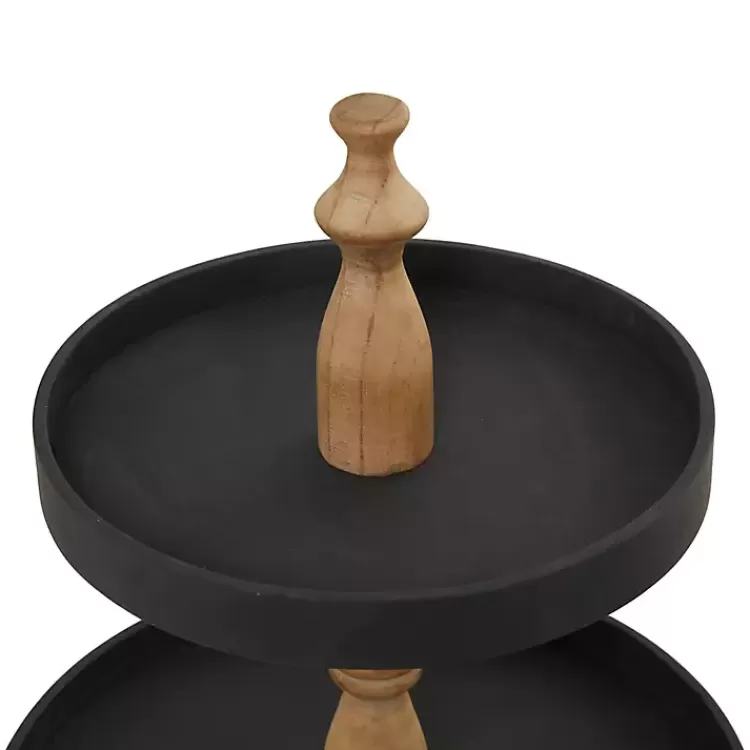 black_wood_tiered_decorative_tray_2.webp Wood 3-Tiered Decorative Tray>Kirklands Home Online