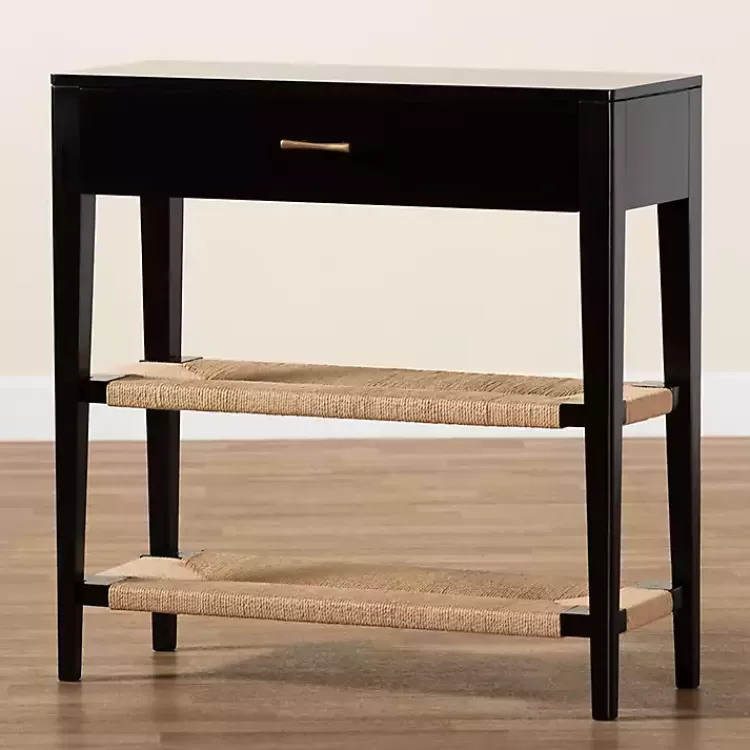 black_wood_woven_shelves_console_table_8.webp Wood Woven Shelves Console Table>Kirklands Home New