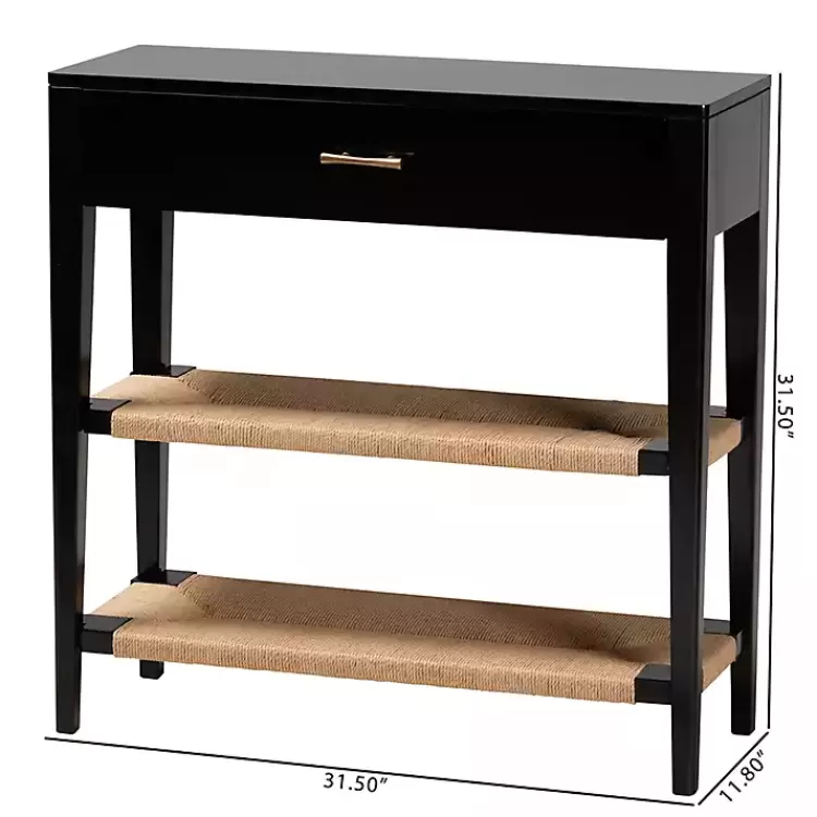 black_wood_woven_shelves_console_table_9.webp Wood Woven Shelves Console Table>Kirklands Home New