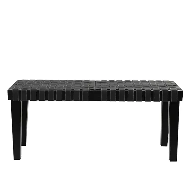 Woven Faux Leather Bench>Kirklands Home New