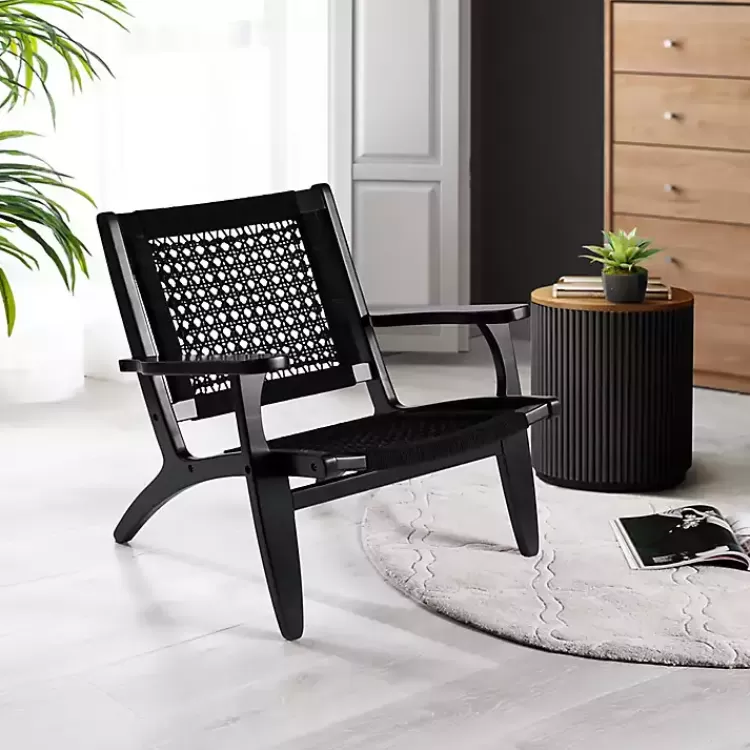 black_woven_rope_accent_chair_6.webp Woven Rope Accent Chair>Kirklands Home Store