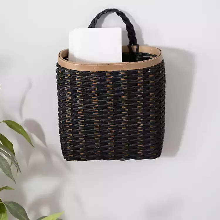 Black Woven Wall Pocket>Kirklands Home Fashion