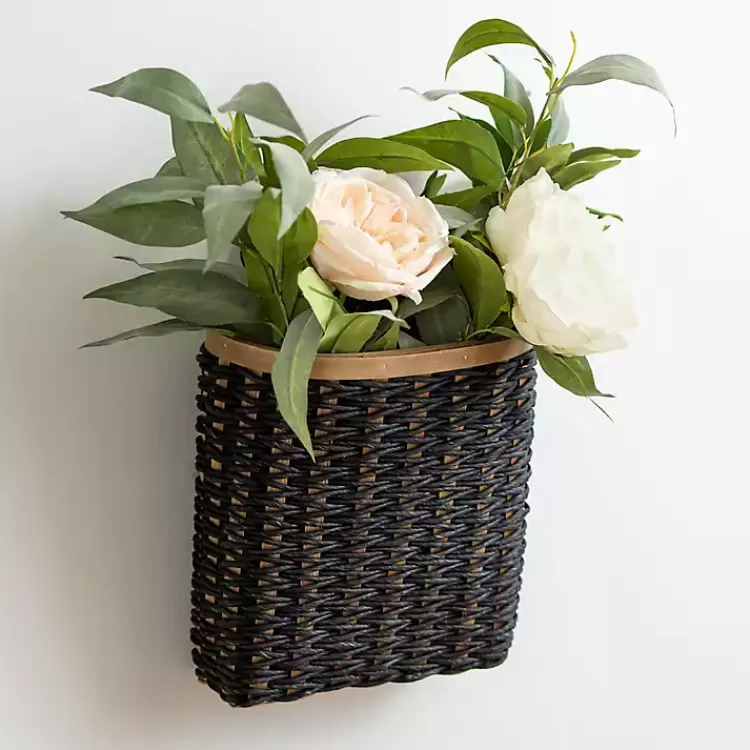black_woven_wall_pocket_2.webp Black Woven Wall Pocket>Kirklands Home Fashion