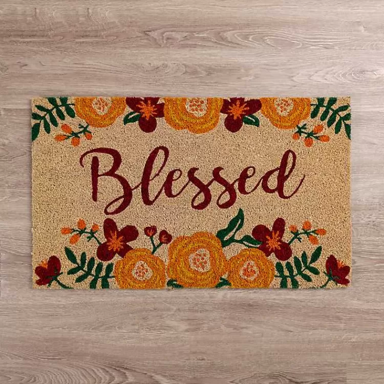 Blessed Fall Floral Doormat>Kirklands Home Hot