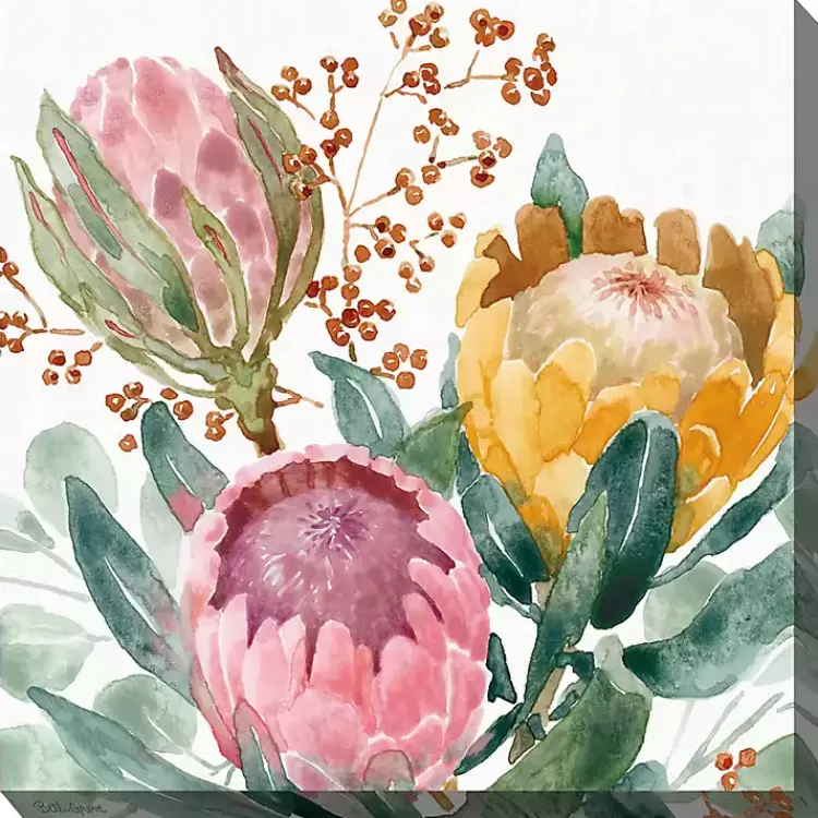 Blooming Protea Floral Outdoor Canvas Art Print>Kirklands Home Online