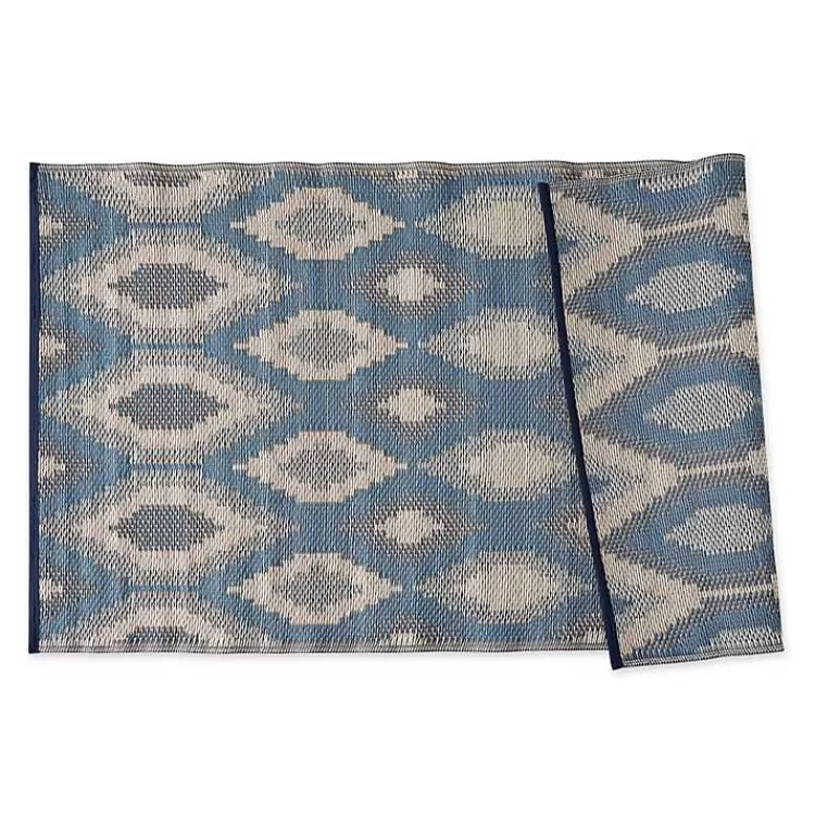 Blue & Gray Diamond Stripe Outdoor Area Rug, 3x6>Kirklands Home Flash Sale