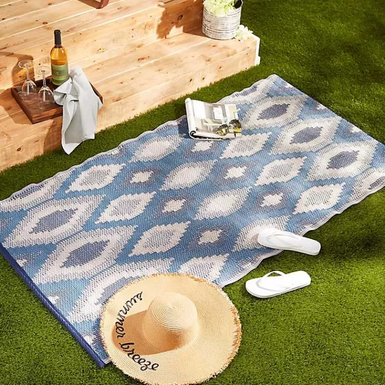 blue__gray_diamond_stripe_outdoor_area_rug_x_4.webp Blue & Gray Diamond Stripe Outdoor Area Rug, 3x6>Kirklands Home Flash Sale