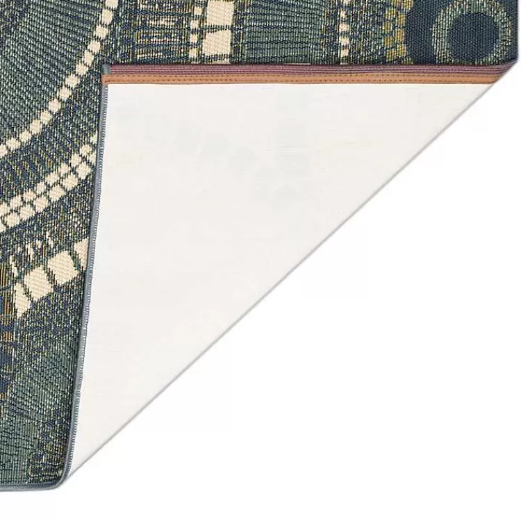 Blue & Green Circles Indoor/Outdoor Rug, 3x4>Kirklands Home Store