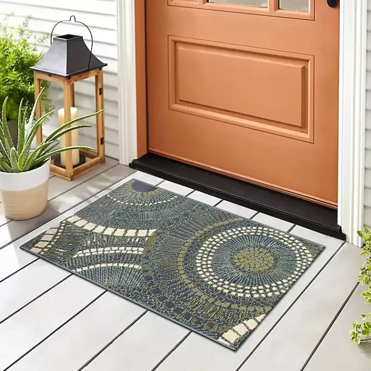 blue__green_circles_indooroutdoor_rug_x_5.webp Blue & Green Circles Indoor/Outdoor Rug, 3x4>Kirklands Home Store