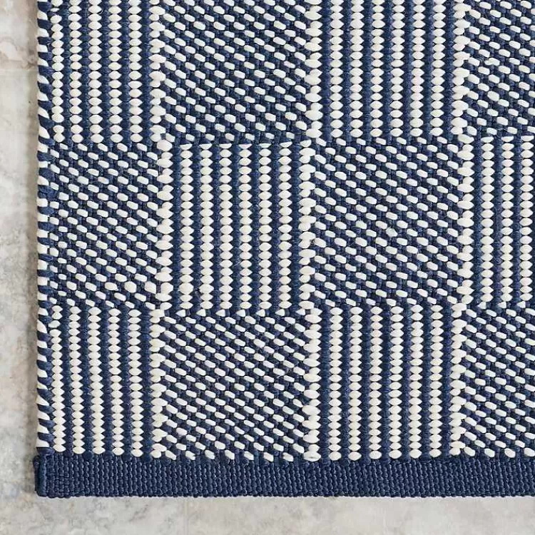 blue__ivory_checkered_indooroutdoor_rug_x_4.webp Blue & Ivory Checkered Indoor/Outdoor Rug, 8x10>Kirklands Home Best Sale