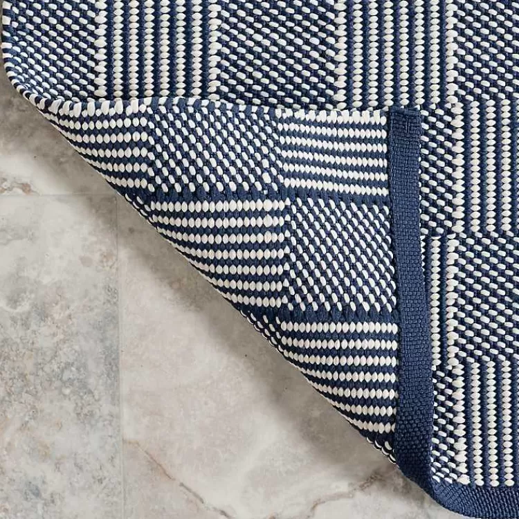 blue__ivory_checkered_indooroutdoor_rug_x_6-1.webp Blue & Ivory Checkered Indoor/Outdoor Rug, 6x9>Kirklands Home Discount
