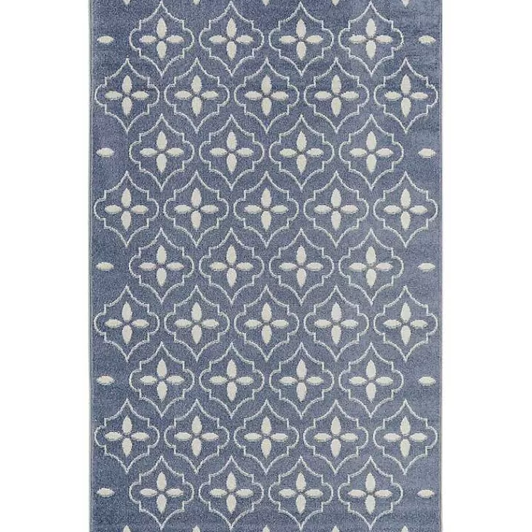 Blue & Ivory Quatrefoil Indoor/Outdoor Rug, 4x6>Kirklands Home Sale
