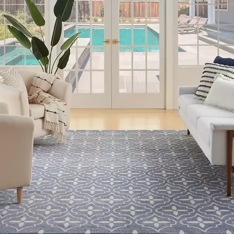 blue__ivory_quatrefoil_indooroutdoor_rug_x_4-1.webp Blue & Ivory Quatrefoil Indoor/Outdoor Rug, 5x7>Kirklands Home Discount
