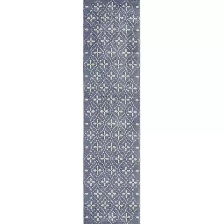 Blue & Ivory Quatrefoil Indoor/Outdoor Runner>Kirklands Home Outlet