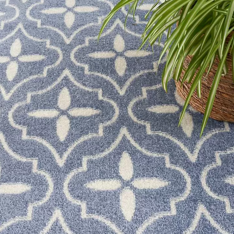 blue__ivory_quatrefoil_indooroutdoor_runner_3.webp Blue & Ivory Quatrefoil Indoor/Outdoor Runner>Kirklands Home Outlet