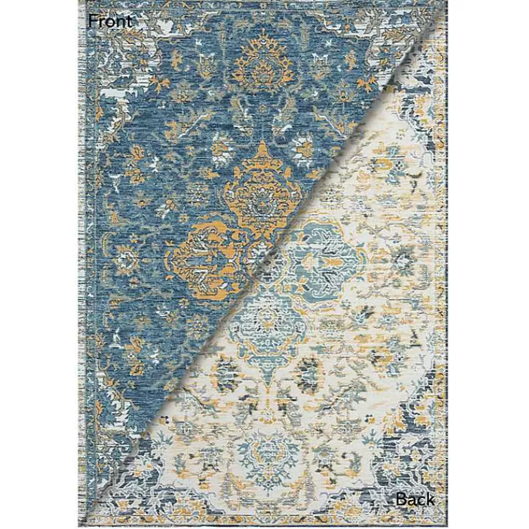 Blue & Orange Medallion Reversible Area Rug, 8x10>Kirklands Home Best