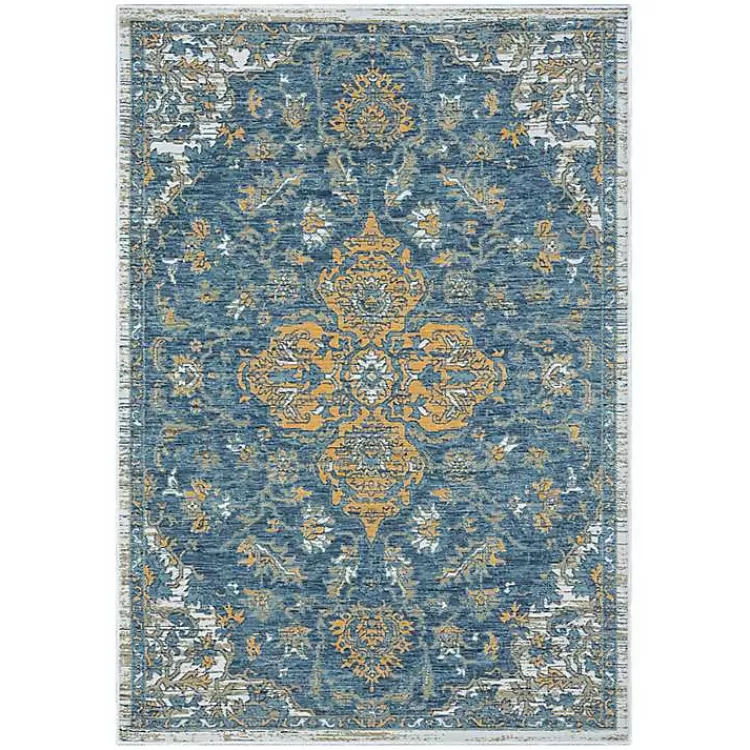 Blue & Orange Medallion Reversible Area Rug, 8x10>Kirklands Home Best