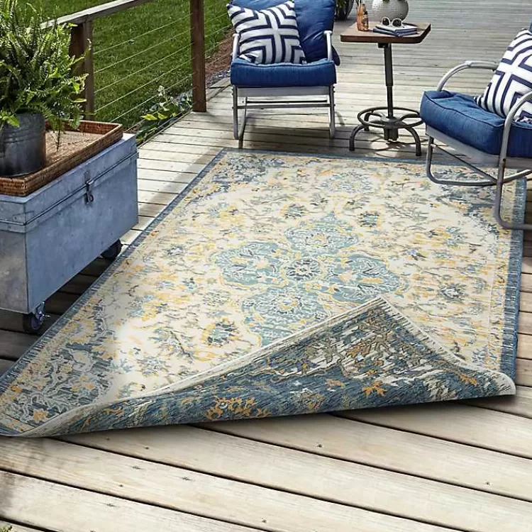 blue__orange_medallion_reversible_area_rug_x_4.webp Blue & Orange Medallion Reversible Area Rug, 8x10>Kirklands Home Best
