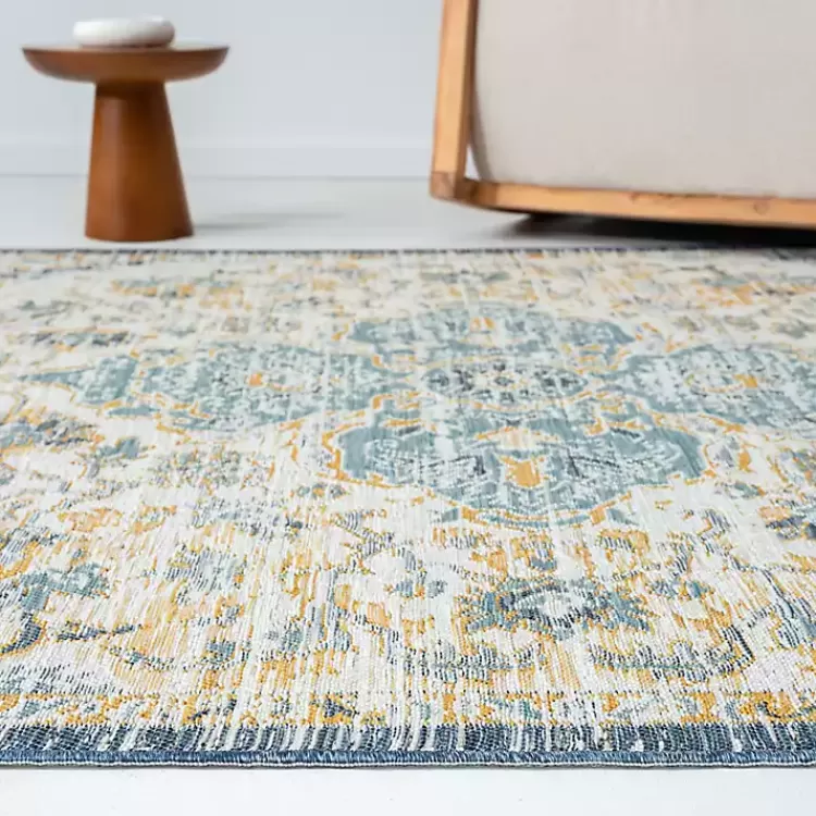 blue__orange_medallion_reversible_area_rug_x_5.webp Blue & Orange Medallion Reversible Area Rug, 8x10>Kirklands Home Best