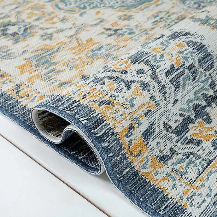 blue__orange_medallion_reversible_area_rug_x_6.webp Blue & Orange Medallion Reversible Area Rug, 8x10>Kirklands Home Best